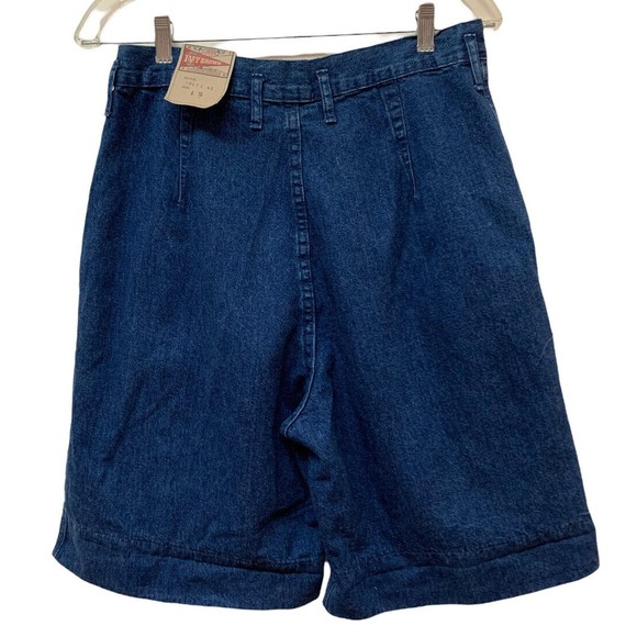 Vintage Women's 30" Pleated High Waist Denim Jean Shorts NEW NOS Made in USA‎ - Picture 2 of 7